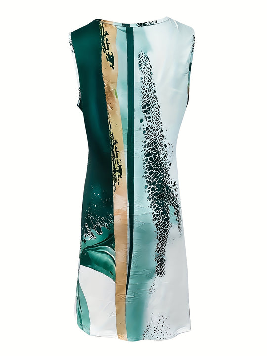 Summer Artistic Print Tunic Dress