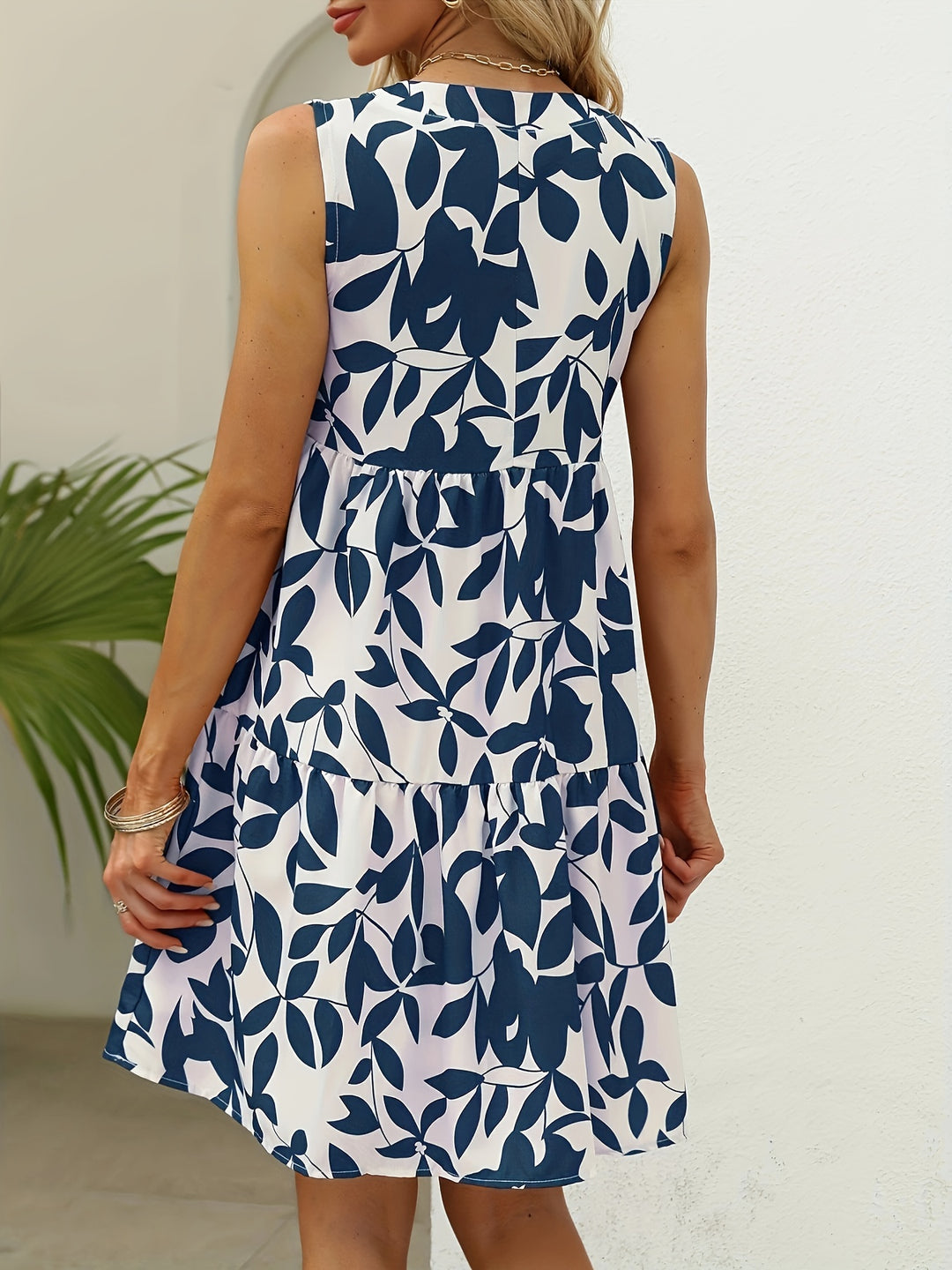 Casual Tiered Swing Mini Dress
