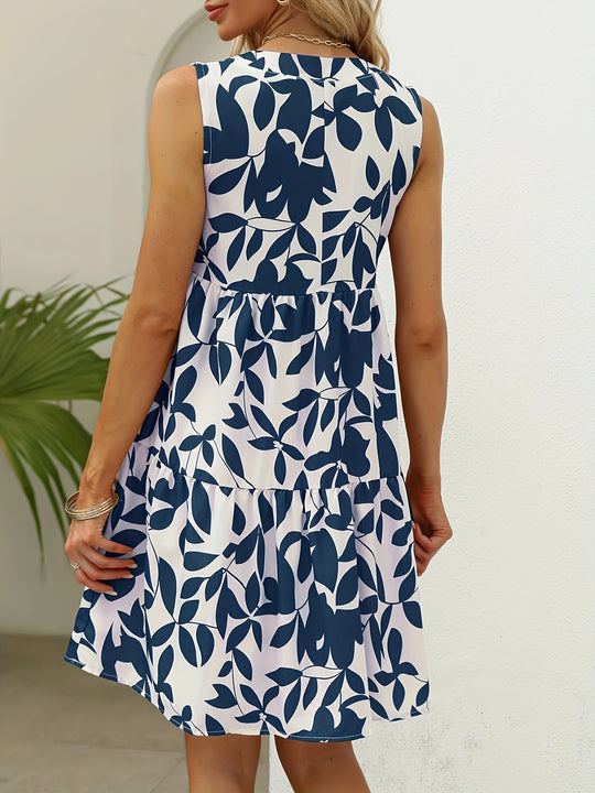 Casual Tiered Swing Mini Dress