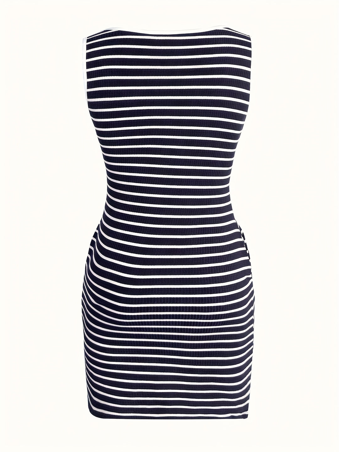 Casual Striped Tank Pocket Mini Dress
