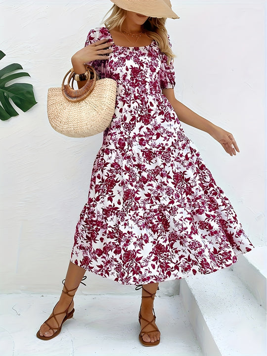 Floral Print A-line Dress