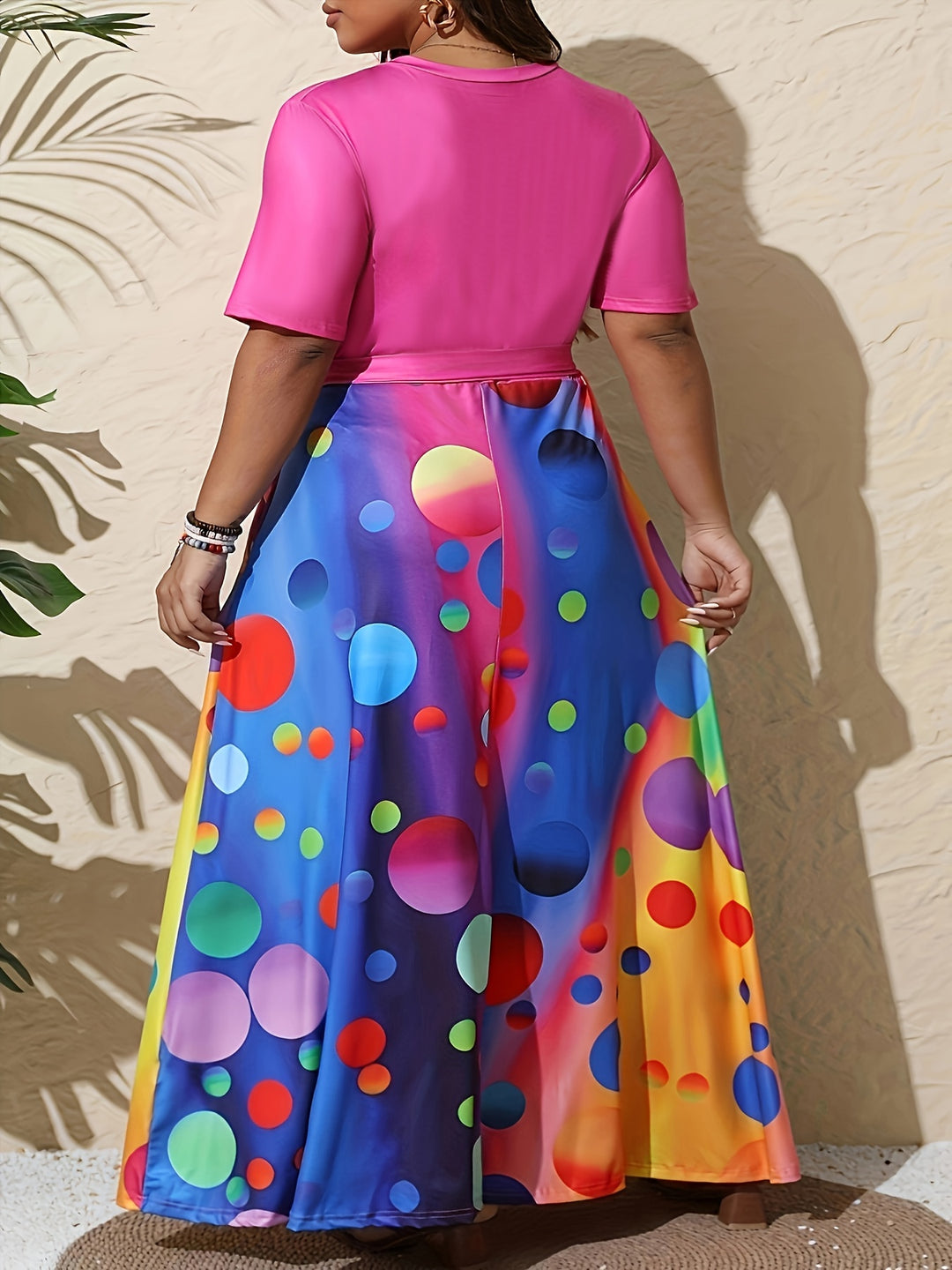 Short Sleeve Floral A-Line Maxi Dress