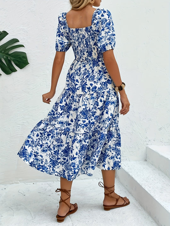 Floral Print A-line Dress