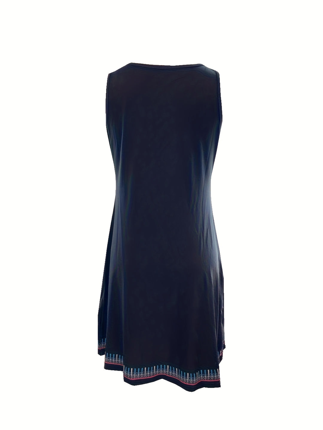 Casual Folkloric Print V-Neck Short Dress