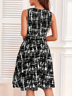 Casual Keyhole Neck Midi Dress