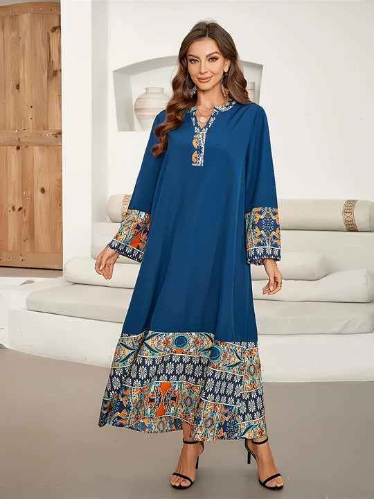 Muslim Long Sleeve Modest Kaftan Dress