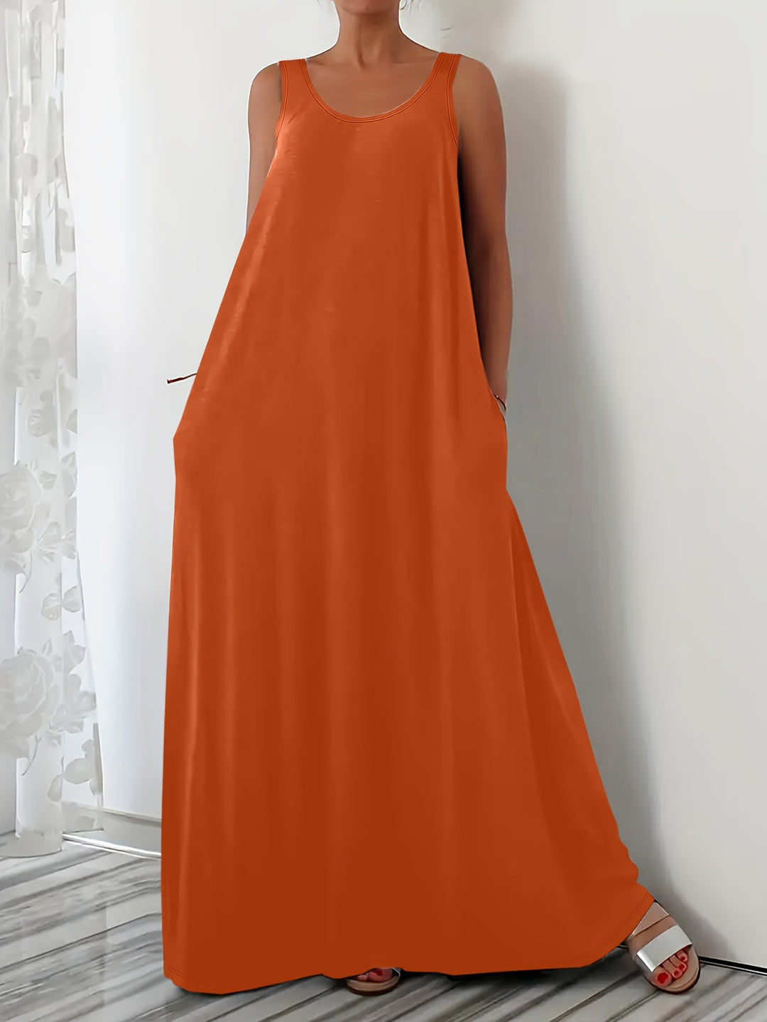 Boho Relaxed Fit Flowy Maxi Dress - Plus Size