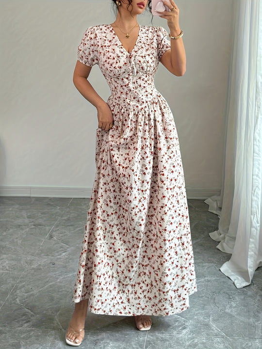 Bohemian Striped Bow Print Maxi Dress