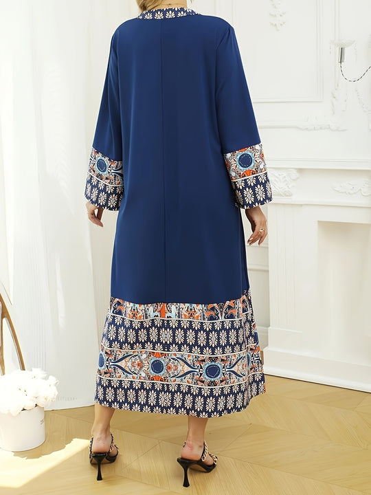 Muslim Long Sleeve Modest Kaftan Dress