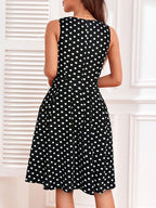 Casual Keyhole Neck Midi Dress