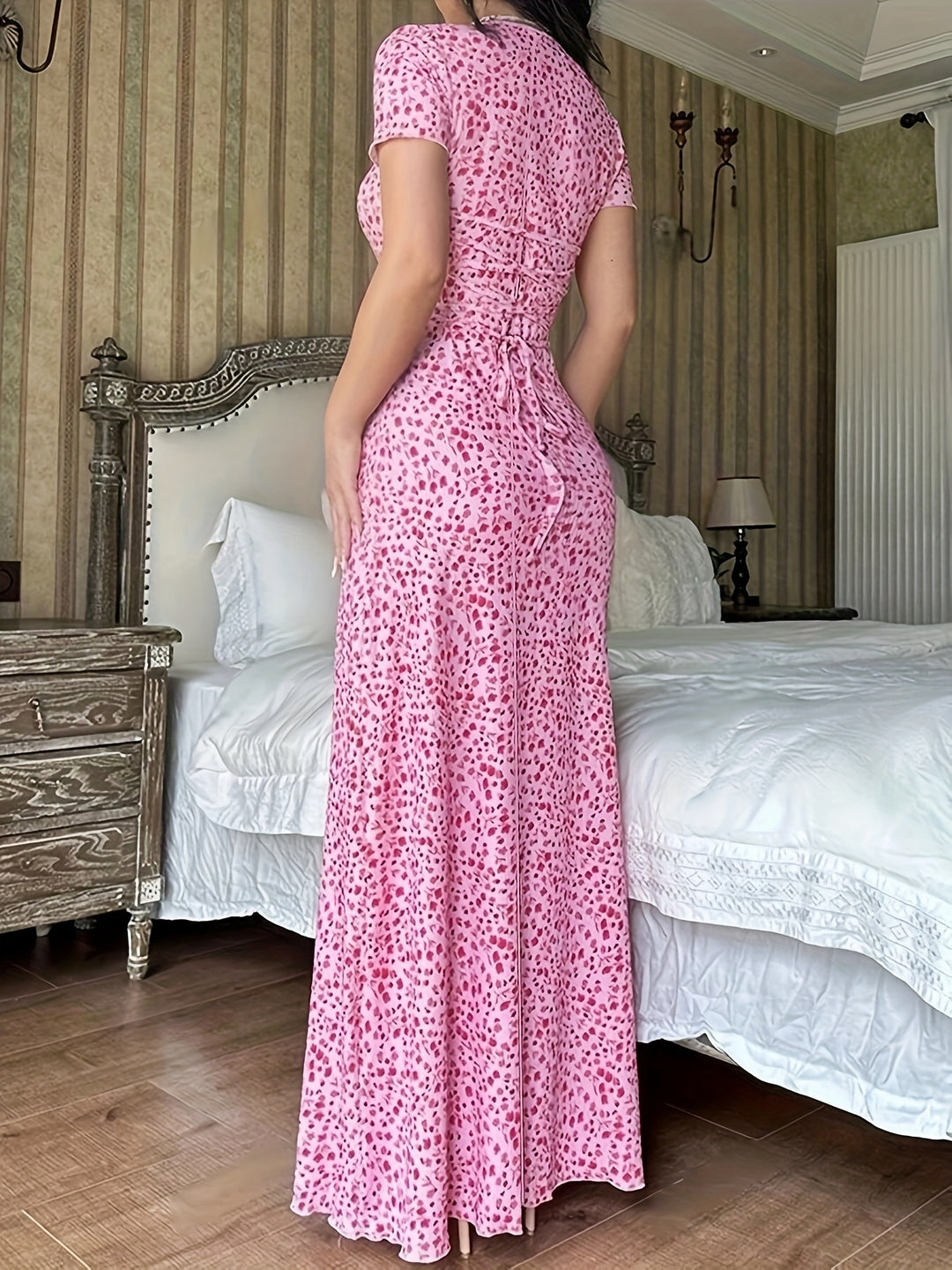 Boho Scoop Neck Flowy Maxi Dress