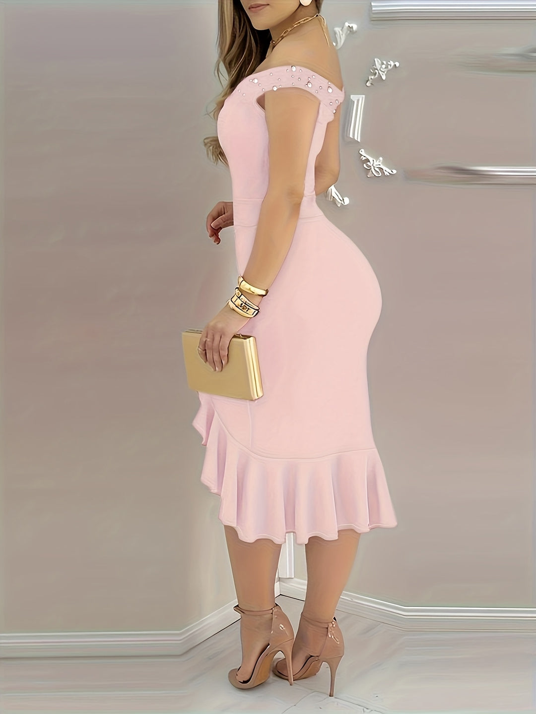 Ruffle High-Low Hem Sleeveless Dress
