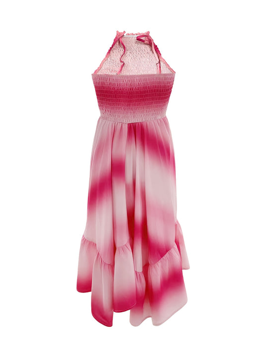 Casual Ombre Smocked Halter Dress