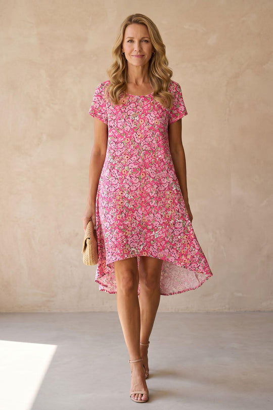 Everyday Floral Print Asymmetrical Mini Dress