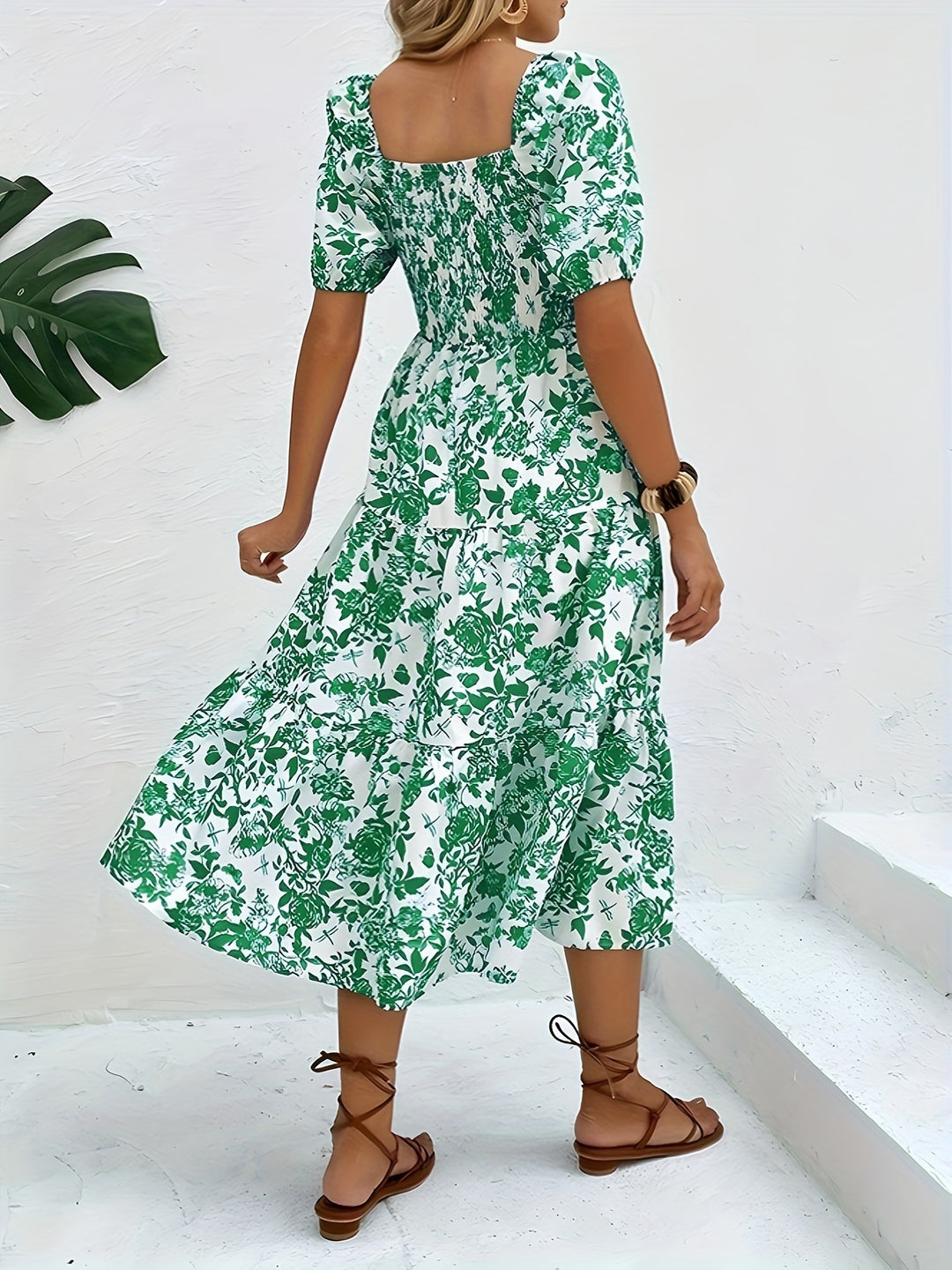 Floral Print A-line Dress