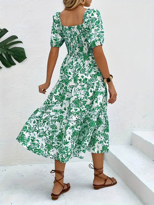 Floral Print A-line Dress