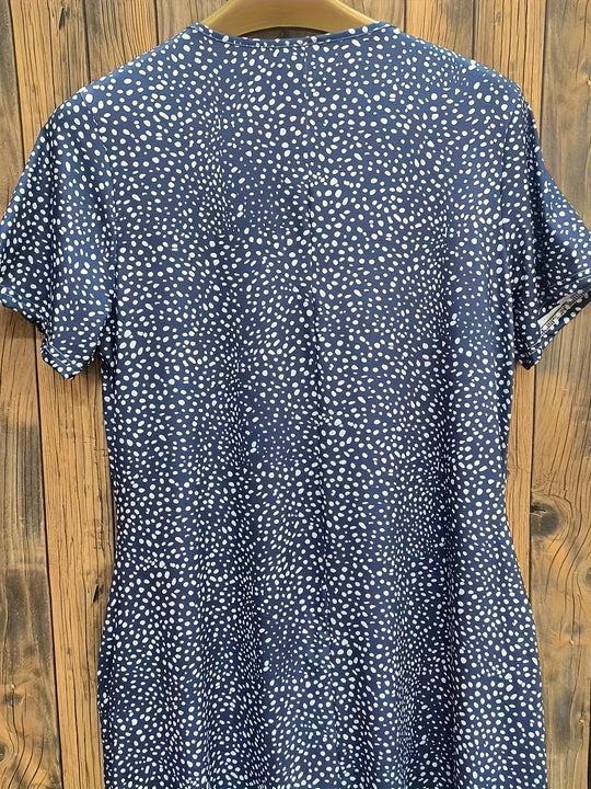 Casual Short Sleeve Floral Pocket Dress