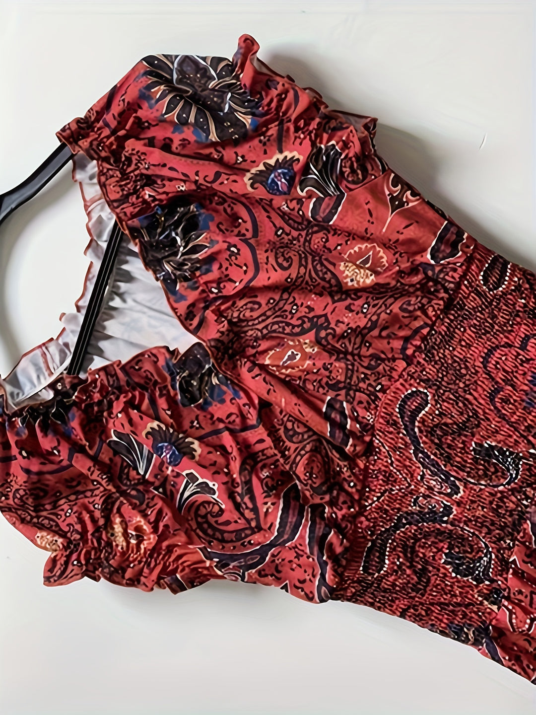 Smocked Waist Paisley Bohemian Summer Dress