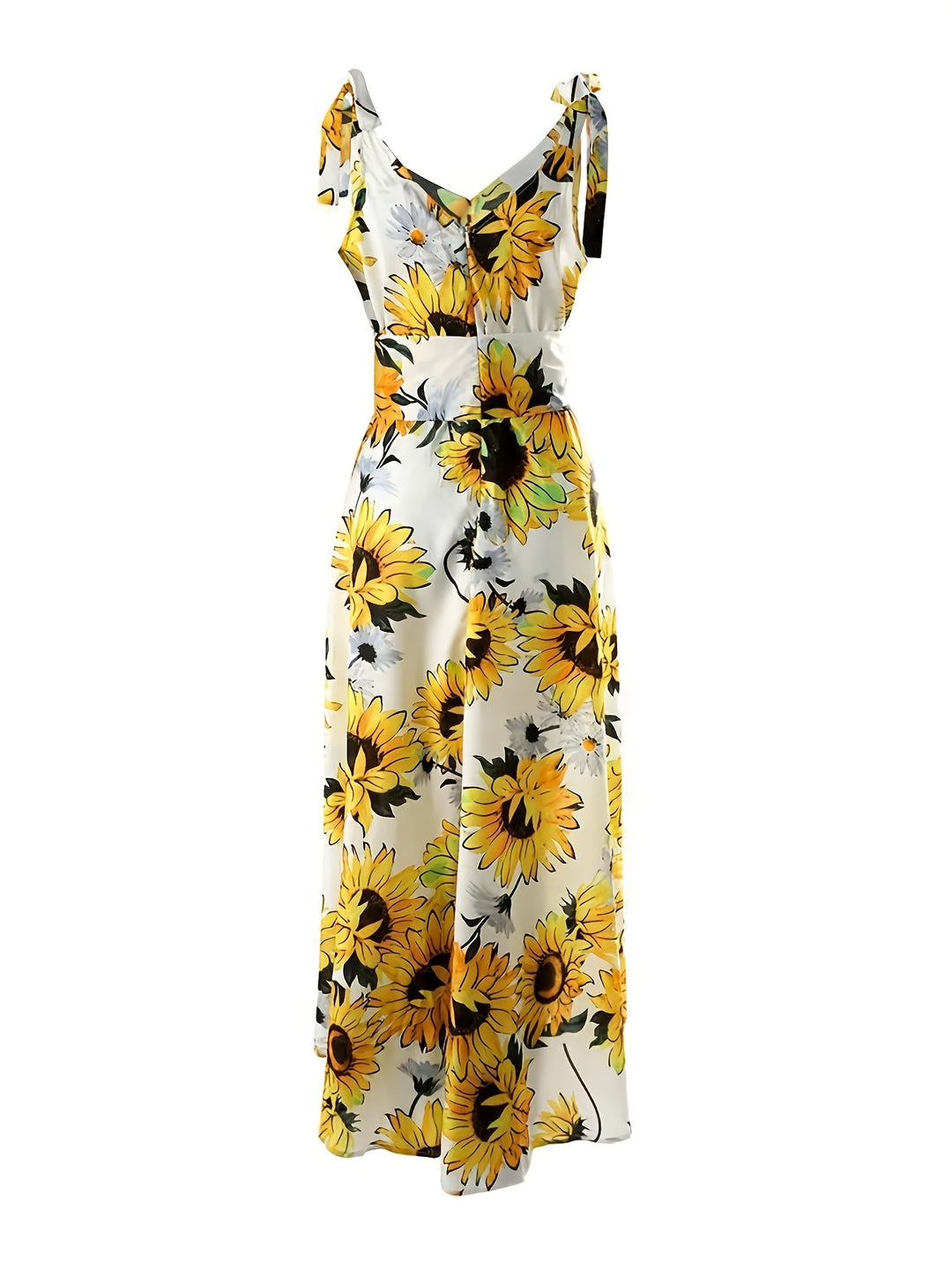 Bohemian Floral Tie Strap Maxi Dress