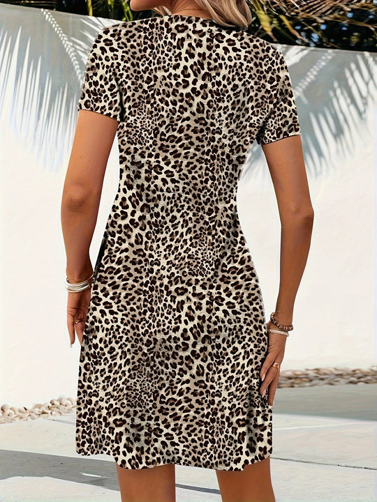 Twist Front V-Neck Mini Dress