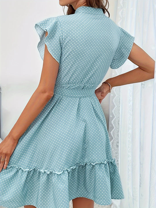 Ruffle Hem Polka Dot Summer Dress