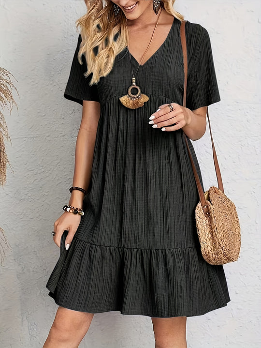 Boho V-Neck Ruffle Tiered Summer Dress