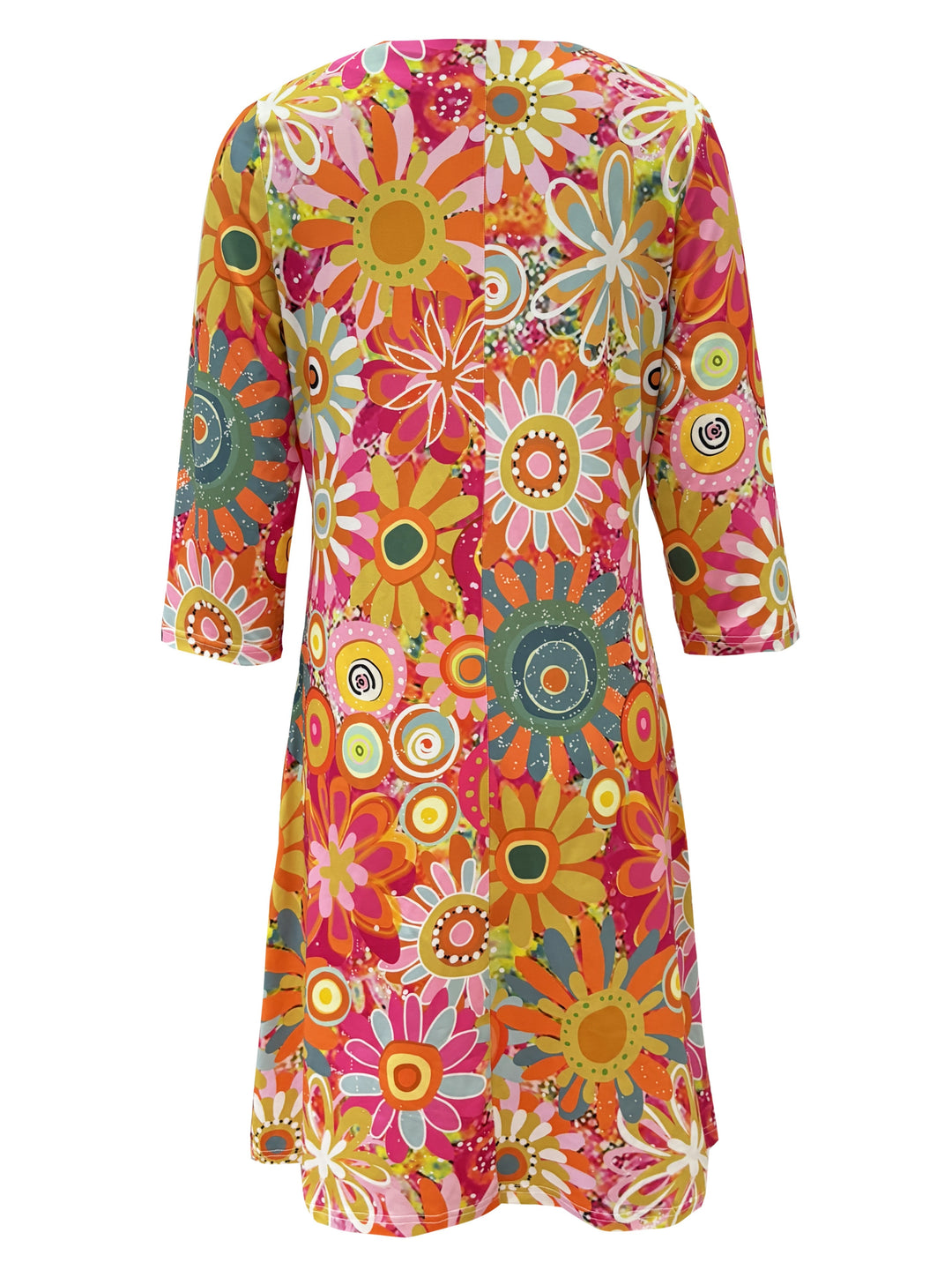 Artsy Floral V-Neck Relaxed Shift Dress