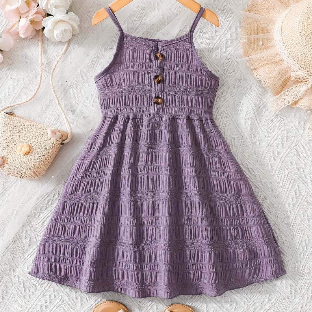 Casual Textured Button Front Mini Dress