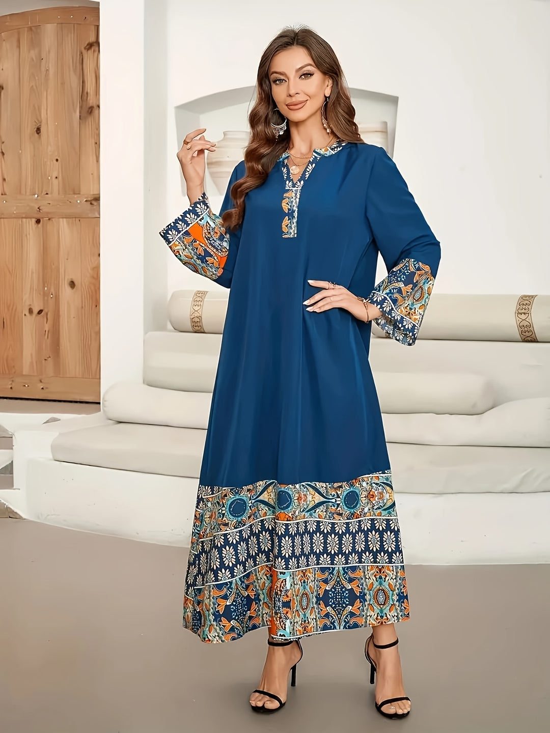 Muslim Long Sleeve Modest Kaftan Dress
