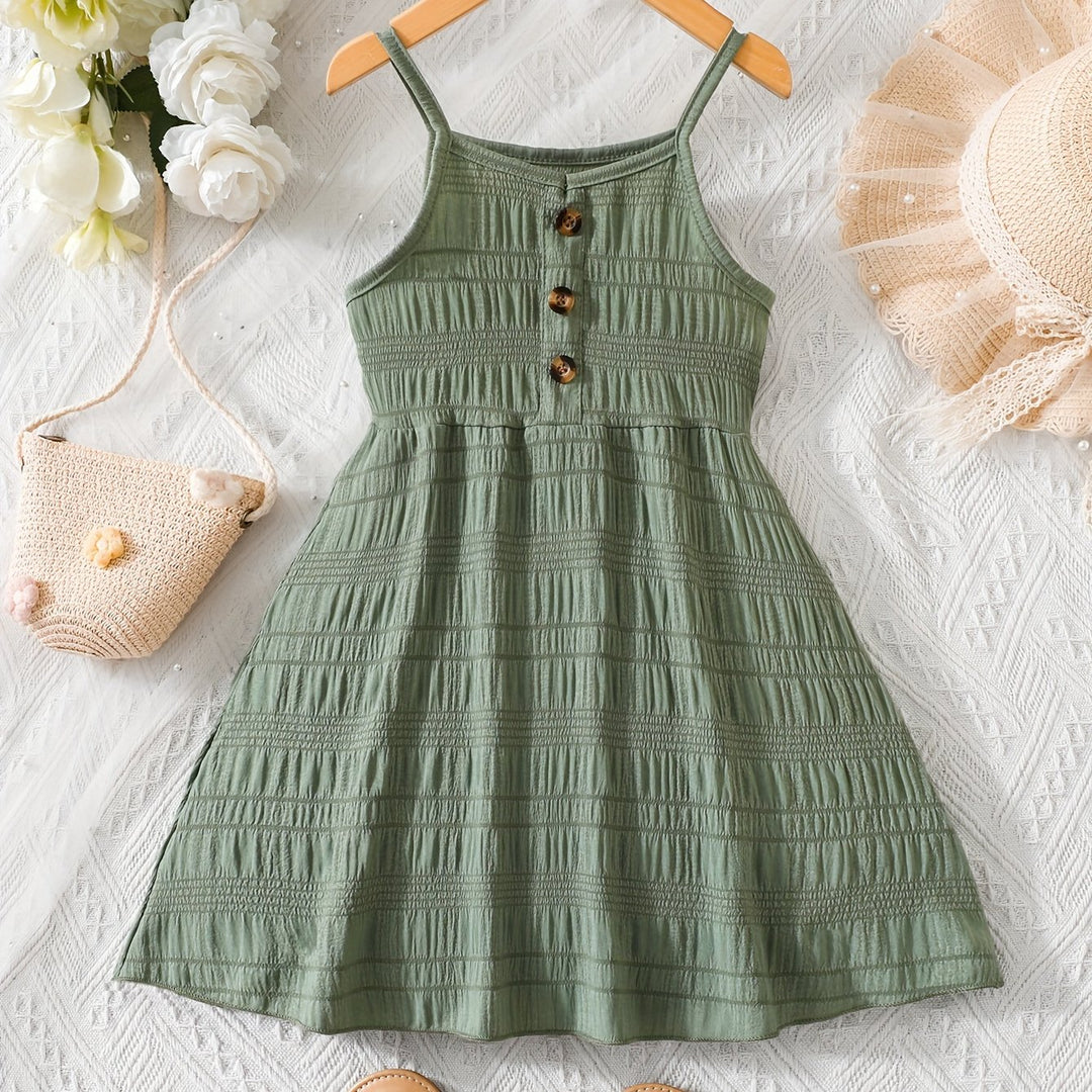 Casual Textured Button Front Mini Dress