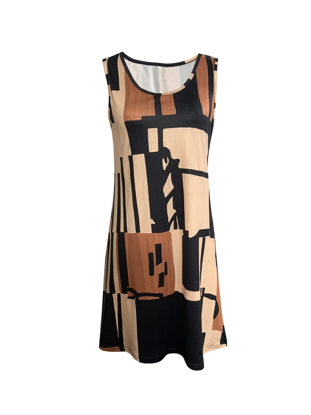 Casual Geometric Print Sleeveless Mini Dress