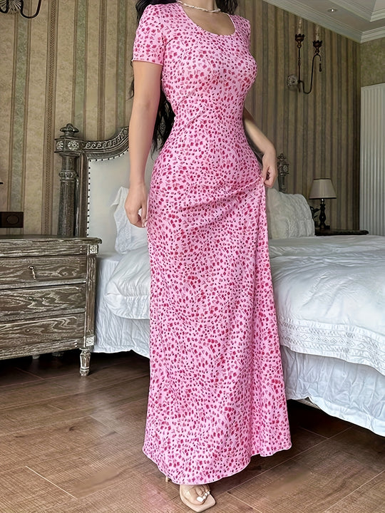 Boho Scoop Neck Flowy Maxi Dress