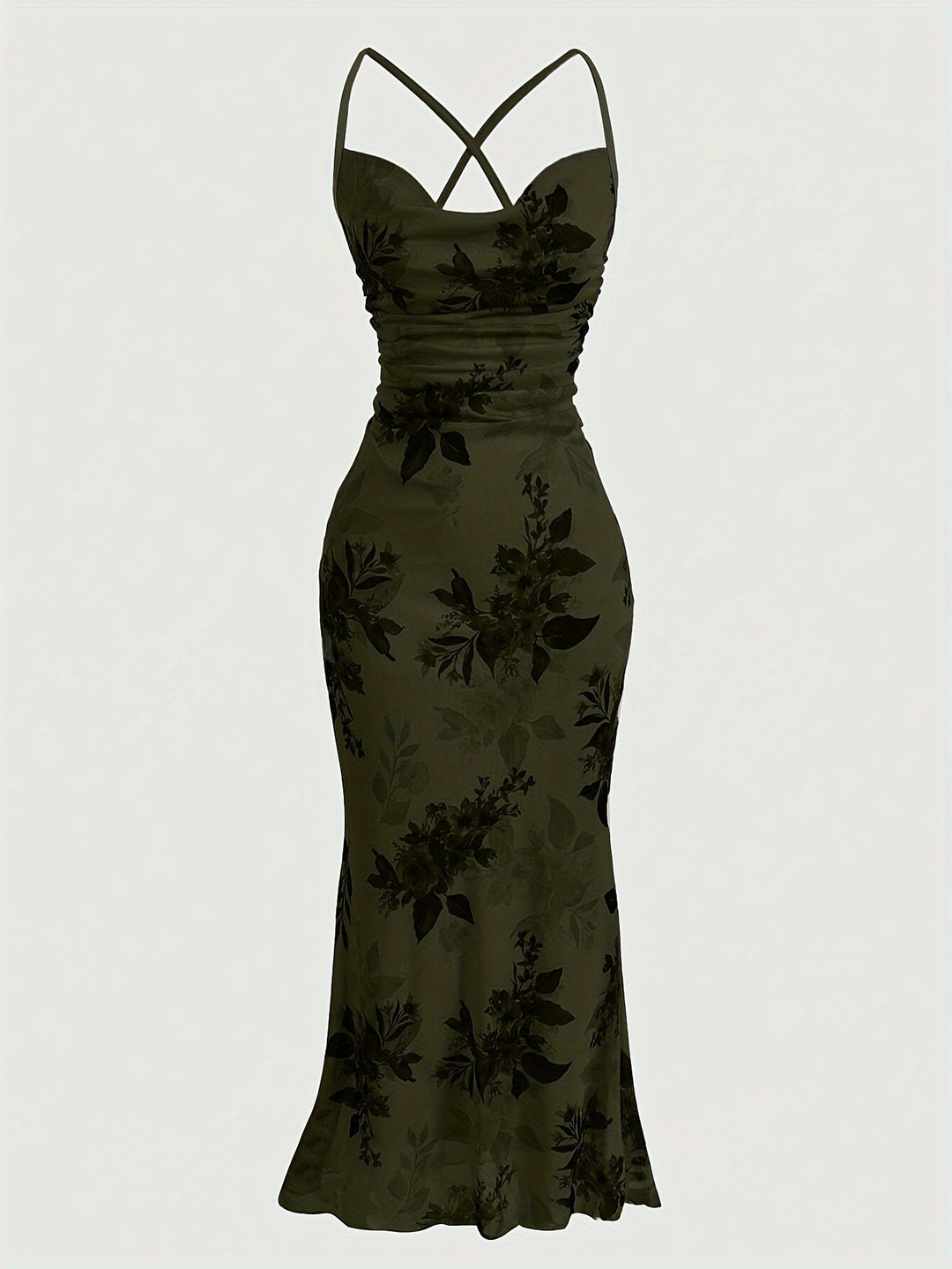 Cowl Neck Floral Slip Maxi Dress