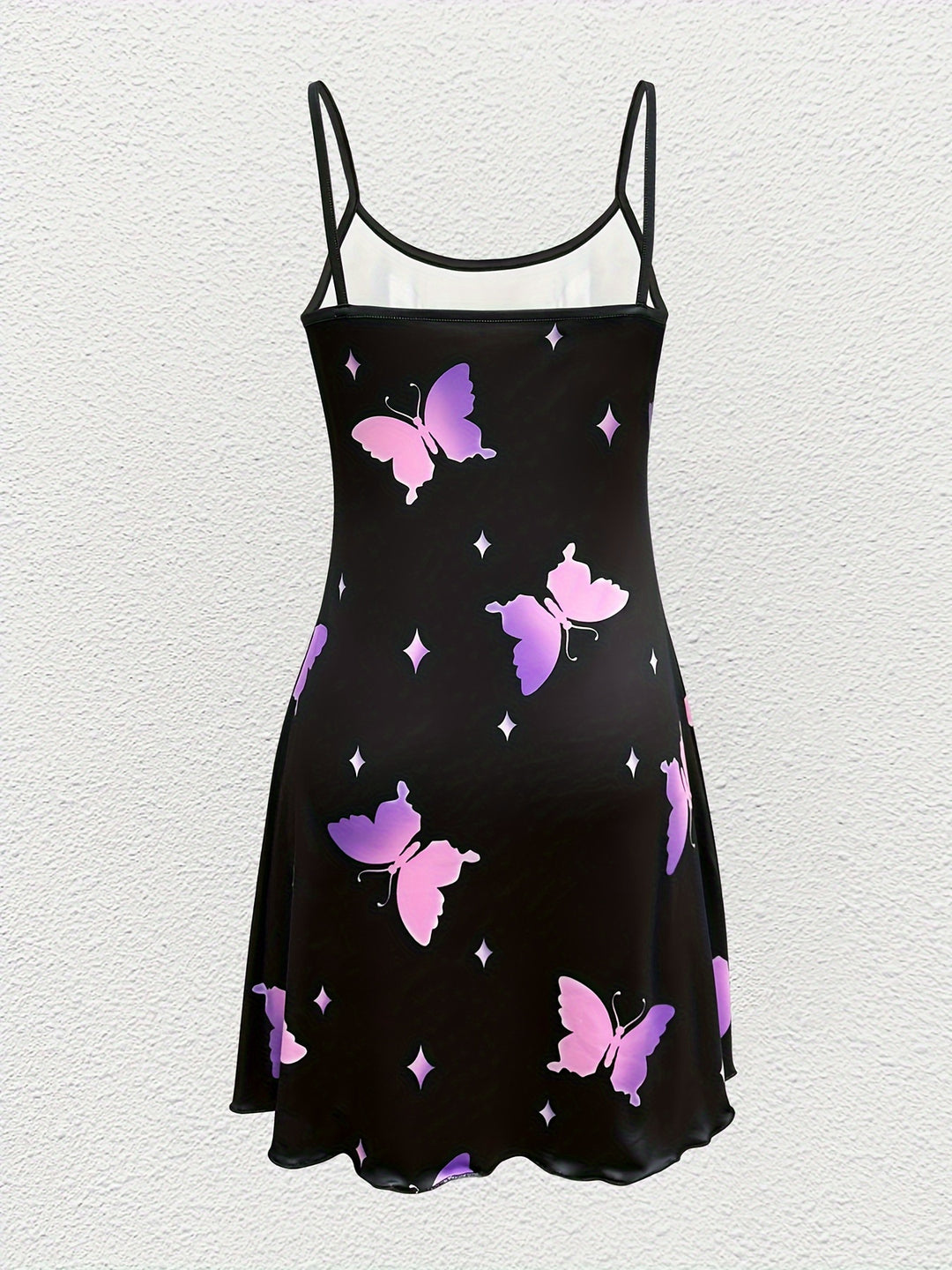 Casual Butterfly Print Slip Mini Dress