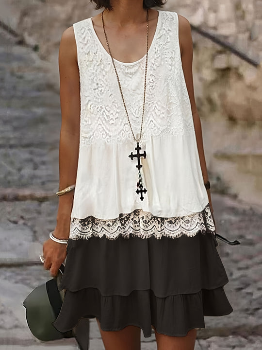 Boho Layered Crinkle Skirt Summer Dress
