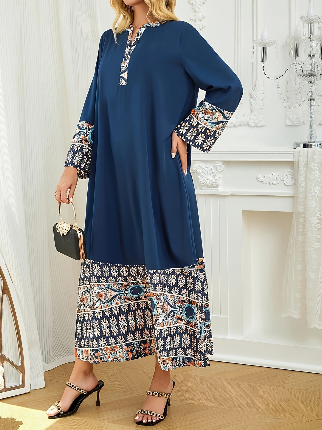 Muslim Long Sleeve Modest Kaftan Dress