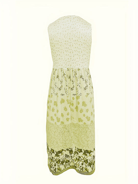 Summer Scoop Neck Tiered Floral Dress