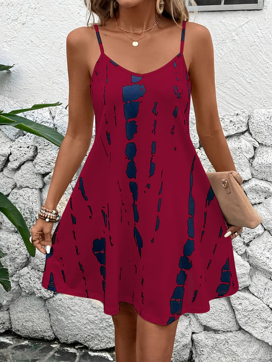 Boho Ink Print Summer Beach Dress