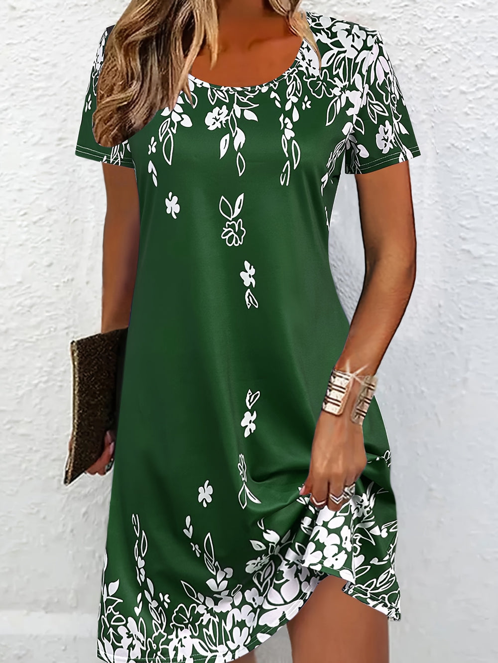 Women's Floral Print Flowy Summer Mini Dress