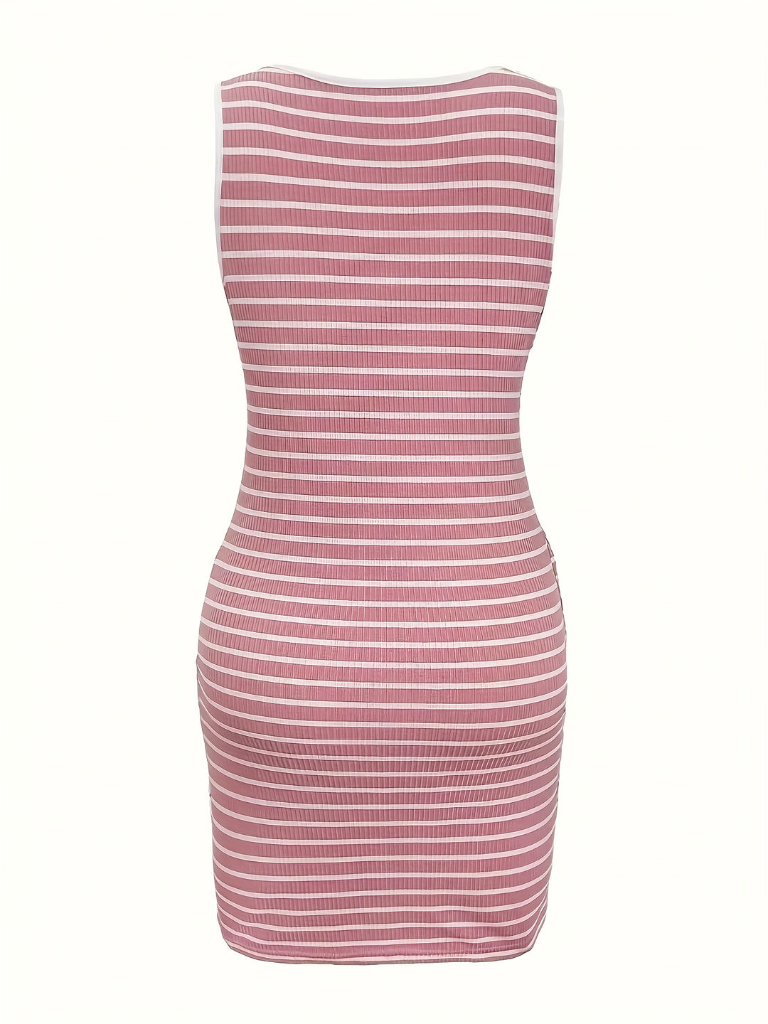 Casual Striped Tank Pocket Mini Dress
