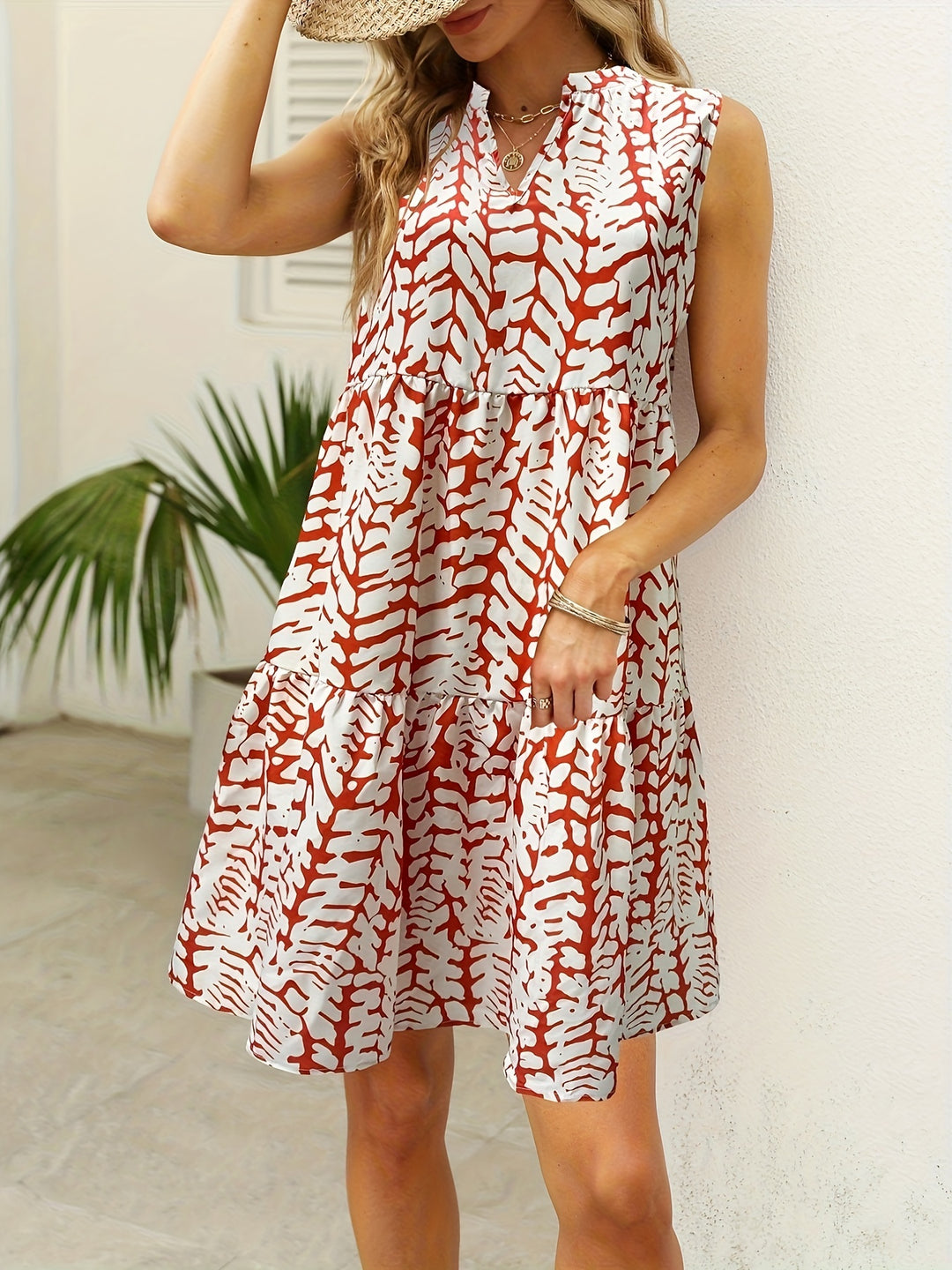 Casual Tiered Swing Mini Dress