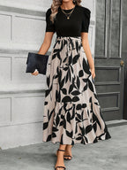Puff Sleeve Floral Tie Waist Maxi Dress