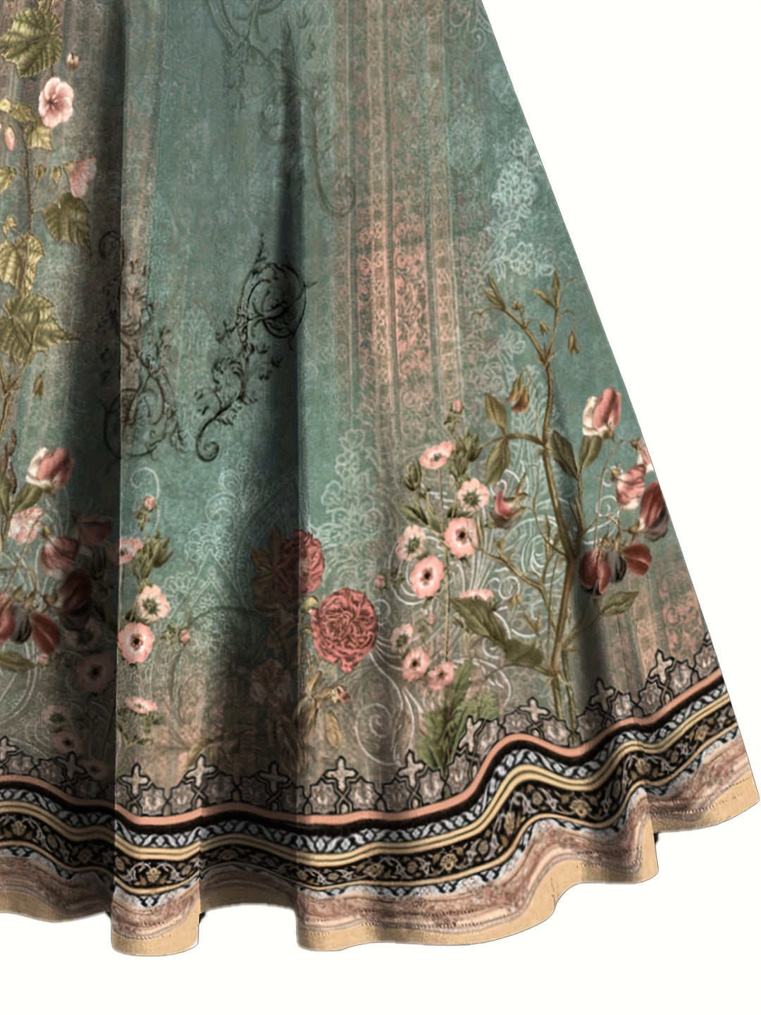 Sleeveless Boho Criss Cross Floral Flared Dress