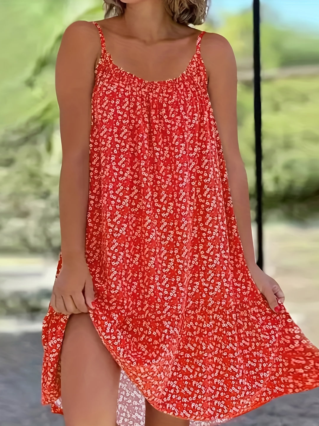 Bohemian Ditsy Floral Print Cami Dress