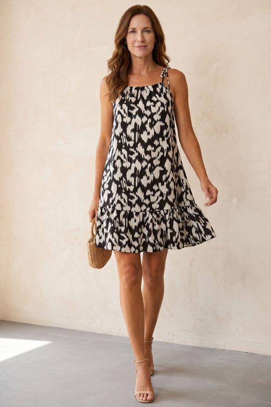 Bohemian Abstract Print Halter Mini Dress