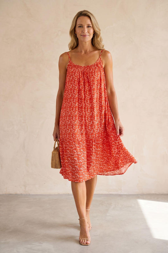 Bohemian Ditsy Floral Print Cami Dress