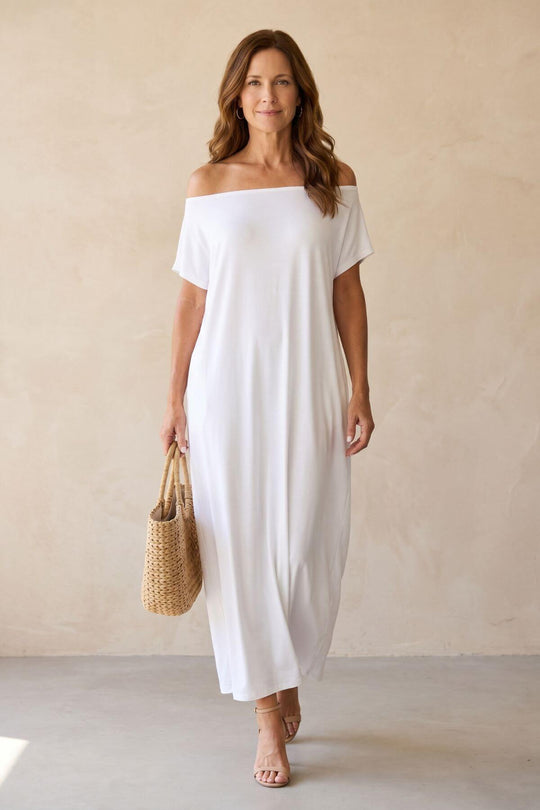 Bohemian Dropped Shoulder Pocket Dress - Plus Size