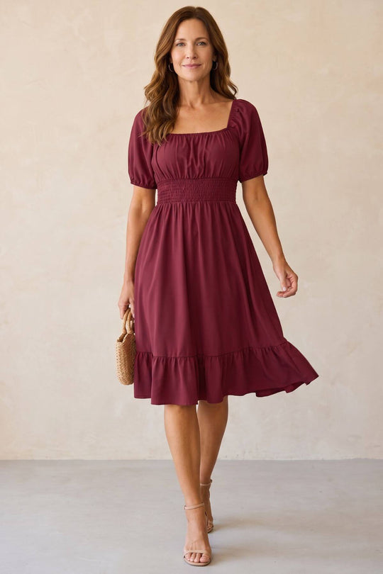 Bohemian Puff Sleeve Ruffled Short Dress