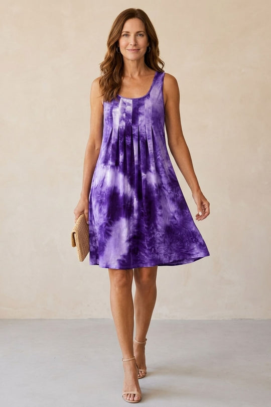 Bohemian Sleeveless Relaxed Fit Tie-Dye Dress