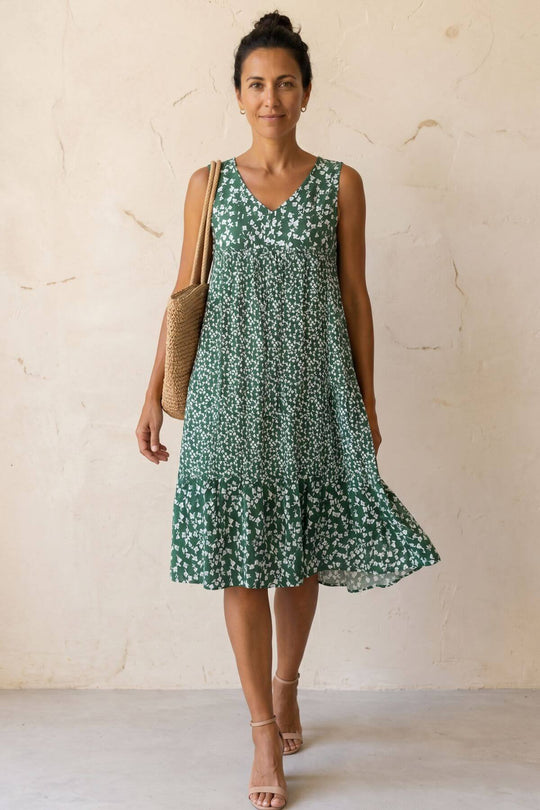 Bohemian V-Neck Print Summer Shift Dress